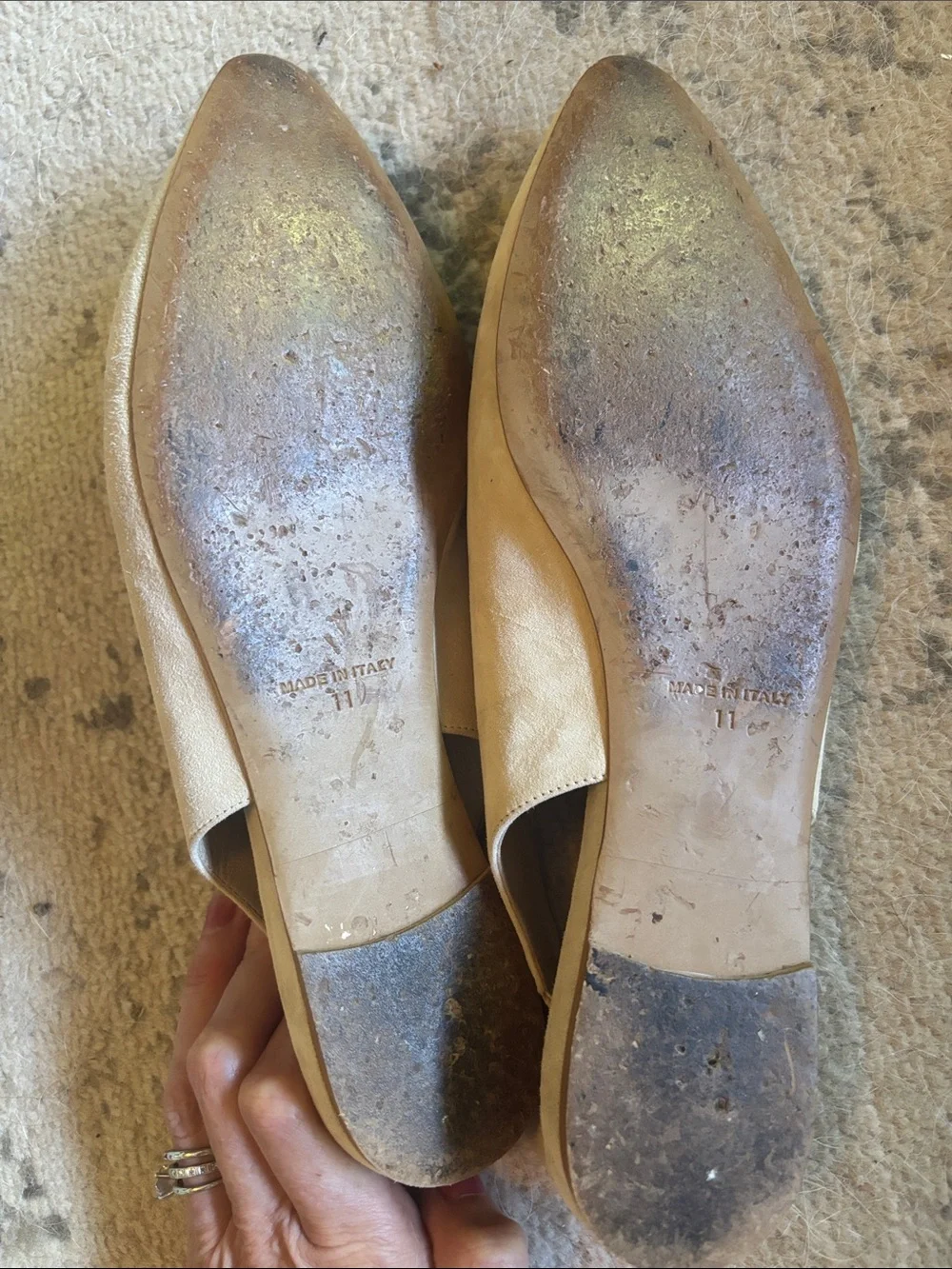 Everlane almond shape toe beige suede Sling backs - size 11 - Picture 6 of 6